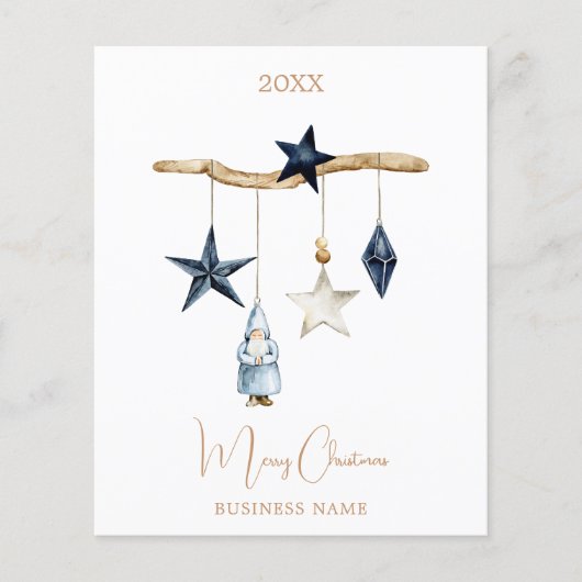 Blauwe Scandinavische sterren gnome QR zakelijke k (Voorkant)