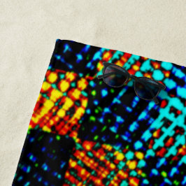 Blauwe schaak, groene kras, rode, valse vlek strandlaken