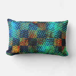 Blauwe schaak, groene kras, rode, valse vuile vlek buitenkussen