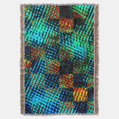 Blauwe schaak, groene kras, rode, valse vuile vlek deken (Voorkant Verticaal)