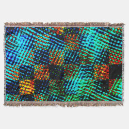 Blauwe schaak, groene kras, rode, valse vuile vlek deken