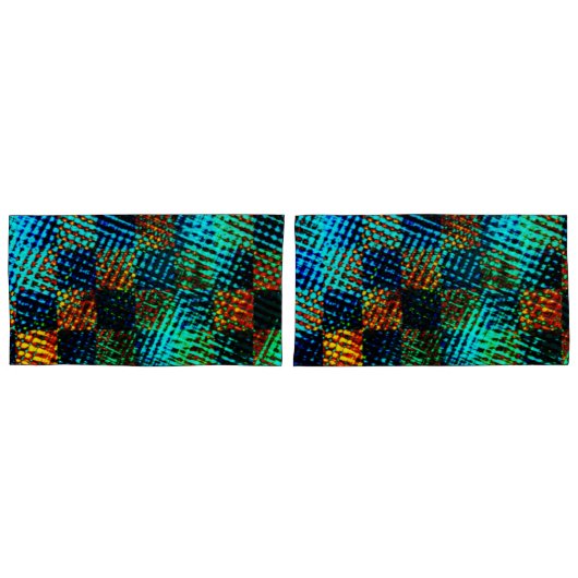 Blauwe schaak, groene kras, rode, valse vuile vlek kussensloop (Voorkant-Set)