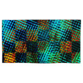 Blauwe schaak, groene kras, rode, valse vuile vlek kussensloop (Voorkant-Links)