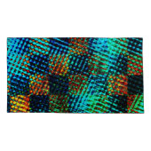 Blauwe schaak, groene kras, rode, valse vuile vlek kussensloop (Achterkant-Links)