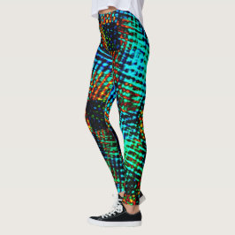 Blauwe schaak, groene kras, rode, valse vuile vlek leggings