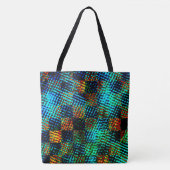 Blauwe schaak, groene kras, rode, valse vuile vlek tote bag (Voorkant)