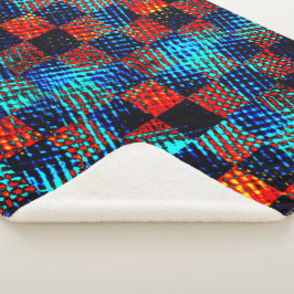 Blauwe schaak, vuil sinaasappel, nep met vlekken sherpa deken