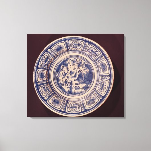 Blauwe schaal, afkomstig van een late Ming Export Canvas Afdruk (Voorkant)