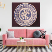 Blauwe schaal, afkomstig van een late Ming Export Canvas Afdruk (Insitu (Woonkamer))