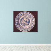 Blauwe schaal, afkomstig van een late Ming Export Canvas Afdruk (Insitu (Houten vloer))