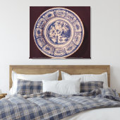 Blauwe schaal, afkomstig van een late Ming Export Canvas Afdruk (Insitu (Slaapkamer))