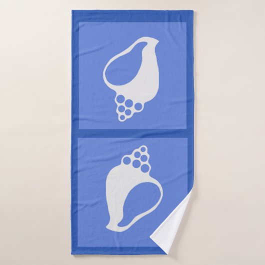 Blauwe schaal badhanddoek (Badhanddoek)