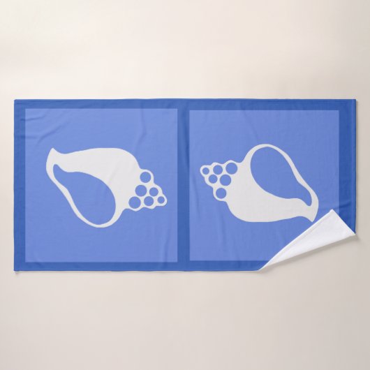 Blauwe schaal badhanddoek (Badhanddoek)