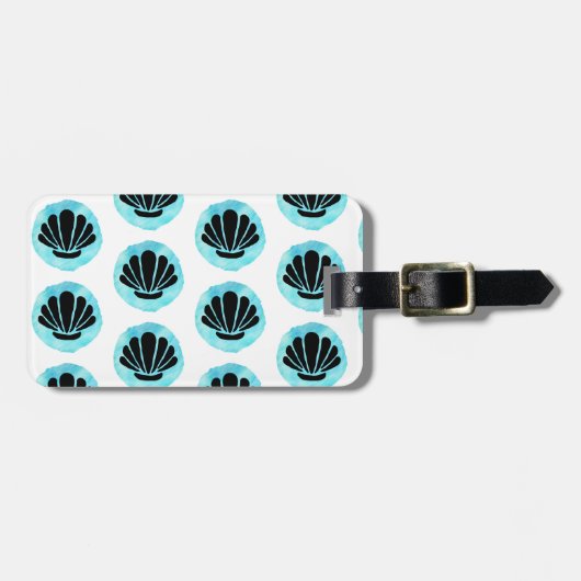 Blauwe schaal bagagelabel (Voorkant horizontaal)