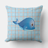 Blauwe schaal met katoenplank kussen (Voorkant)