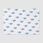 Blauwe schaal oceaan nautische kustcadeauverpakkin tissuepapier (Voorkant)