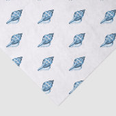 Blauwe schaal oceaan nautische kustcadeauverpakkin tissuepapier (Detail)