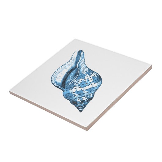 Blauwe schaal zeemansgeschenken aan kustgebieden tegeltje (Zijkant)