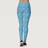 Blauwe schaal Zeemeermin Leggings Yogabroek (Achterkant)