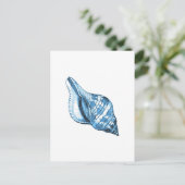 Blauwe schaal zeeschenken aan de kust van de oceaa briefkaart (Staand voorkant)