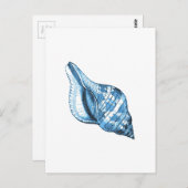 Blauwe schaal zeeschenken aan de kust van de oceaa briefkaart (Voorkant / Achterkant)
