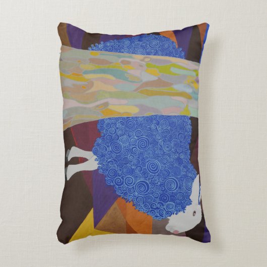 Blauwe schaap accent kussen (Voorkant(Verticaal))