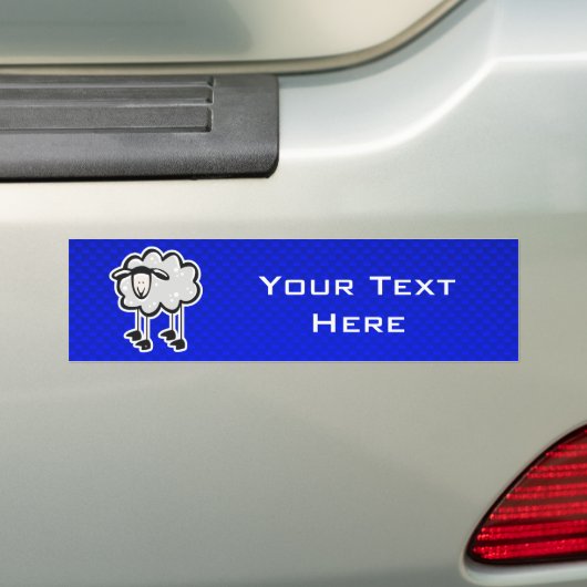 Blauwe schaap bumpersticker (Op auto)
