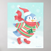 Blauwe Schaatspinguïn Art Print (Voorkant)