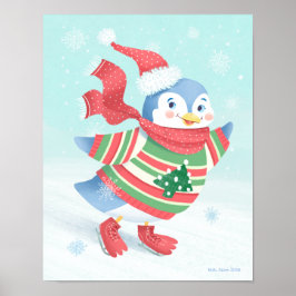 Blauwe Schaatspinguïn Art Print