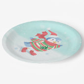 Blauwe schaatspinguïn papieren bordje (Gekanteld)