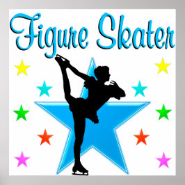 BLAUWE SCHAATSSTER POSTER