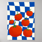 Blauwe Schachbrettomatenposter Poster (Voorkant)