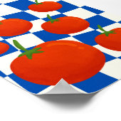 Blauwe Schachbrettomatenposter Poster (Hoek)