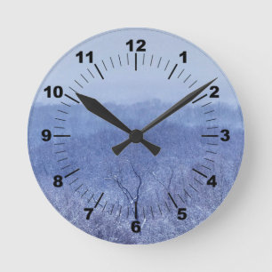 Blauwe schaduw ronde klok