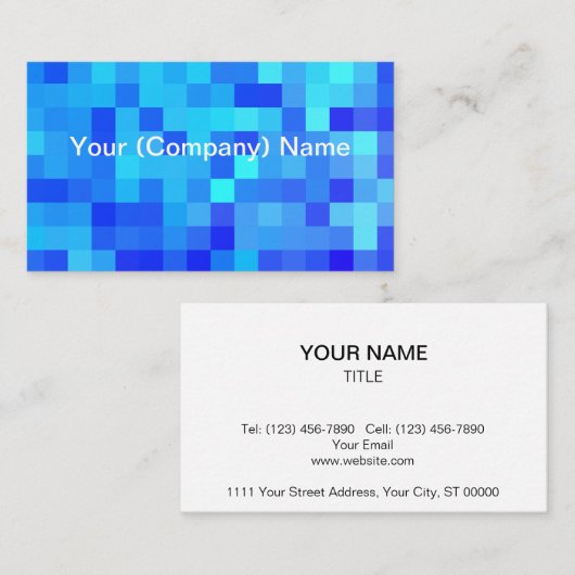 Blauwe schaduw visitekaartje (Voorkant / Achterkant)