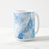 Blauwe Schaduwen Abstract Koffiemok (Voorkant rechts)