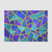  blauwe schaduwen en goudgeometrisch tissuepapier (Voorkant)