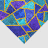  blauwe schaduwen en goudgeometrisch tissuepapier (Detail)