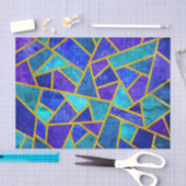  blauwe schaduwen en goudgeometrisch tissuepapier (Craft)
