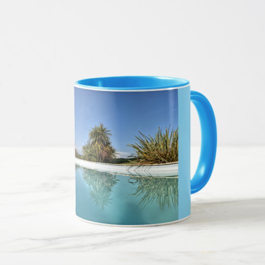 Blauwe Schaduwen Koffiemok Mok (Voorkant rechts)