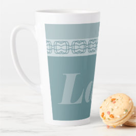 Blauwe schaduwen latte mok