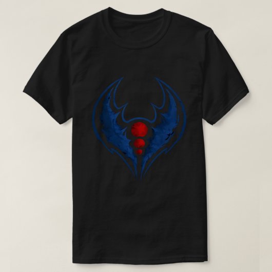 blauwe schaduwrand t-shirt (Design voorkant)