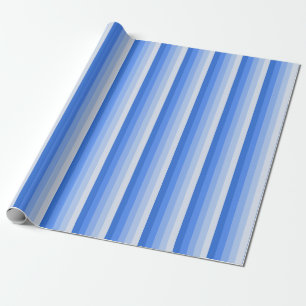 Blauwe schaduwstrepen cadeaupapier