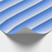 Blauwe schaduwstrepen cadeaupapier (Hoek)