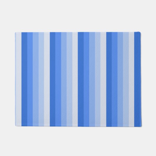 Blauwe schaduwstrepen deurmat (Voorkant)