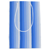 Blauwe schaduwstrepen medium cadeauzakje (Voorkant)