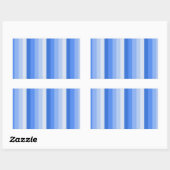 Blauwe schaduwstrepen rechthoekige sticker (Vel)