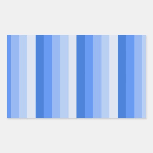 Blauwe schaduwstrepen rechthoekige sticker (Voorkant)