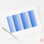 Blauwe schaduwstrepen rechthoekige sticker (Envelop)