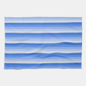 Blauwe schaduwstrepen theedoek (Horizontaal)